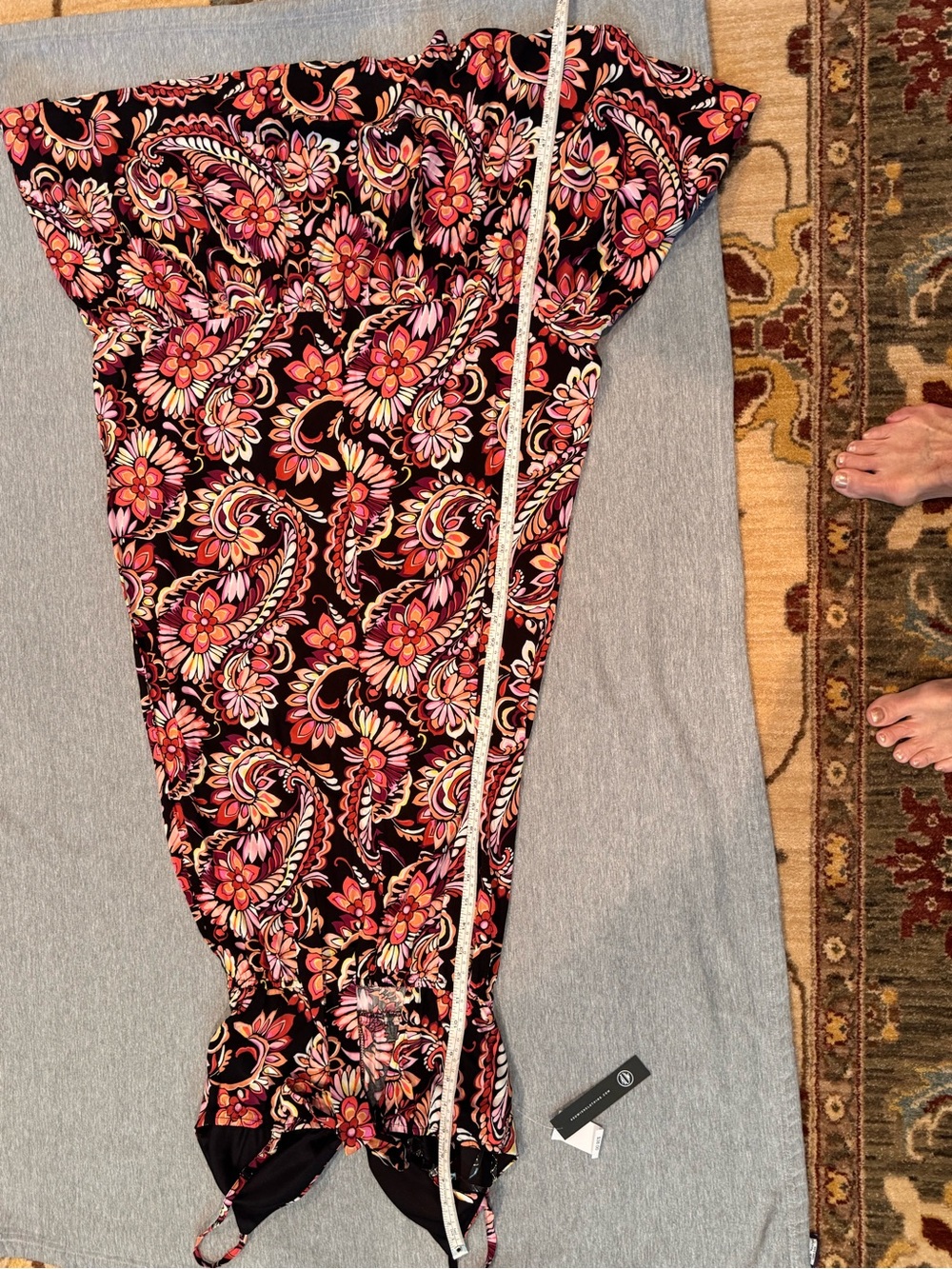 Wish Pink Floral Spaghetti-Strap Maxi Dress on Black - Picture 8 of 8